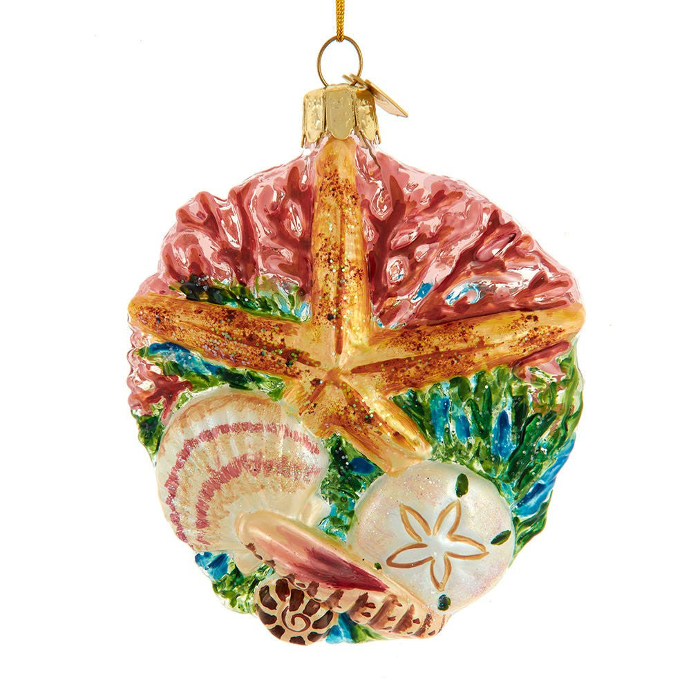 Noble Gems™ Glass Starfish With Shells & Coral Ornament
