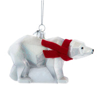 Noble Gems™ Glass Stylized Polar Bear Ornament