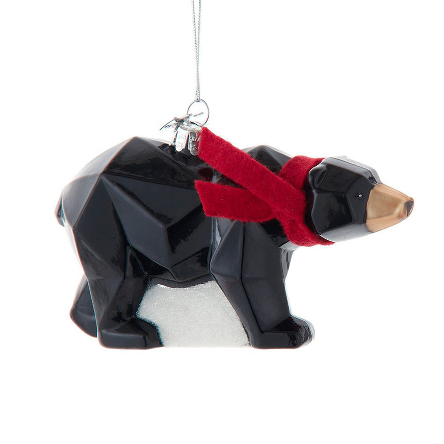 Noble Gems™ Glass Stylized Black Bear Ornament
