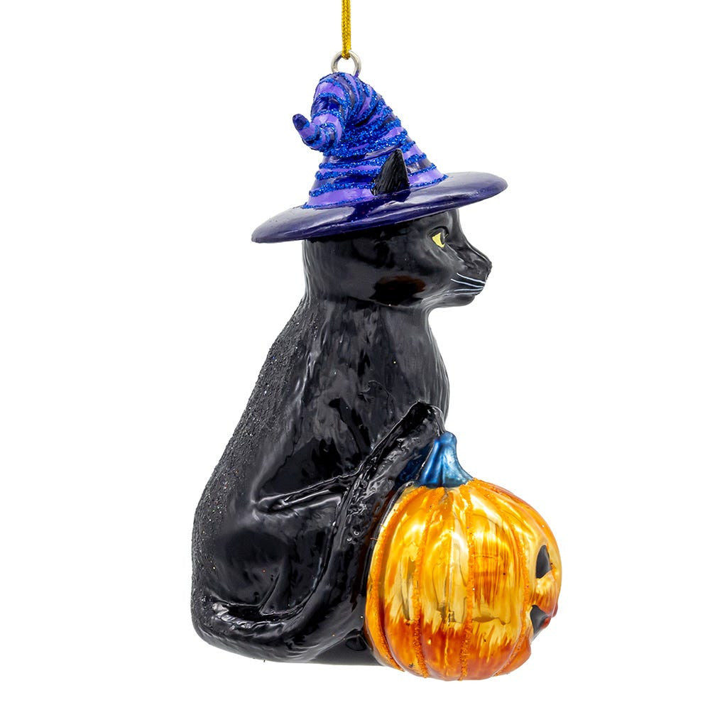Noble Gems™ Glass Halloween Cat Ornament
