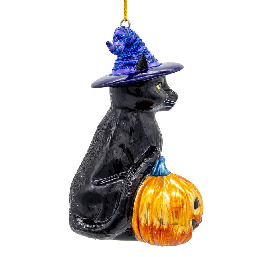 Noble Gems™ Glass Halloween Cat Ornament