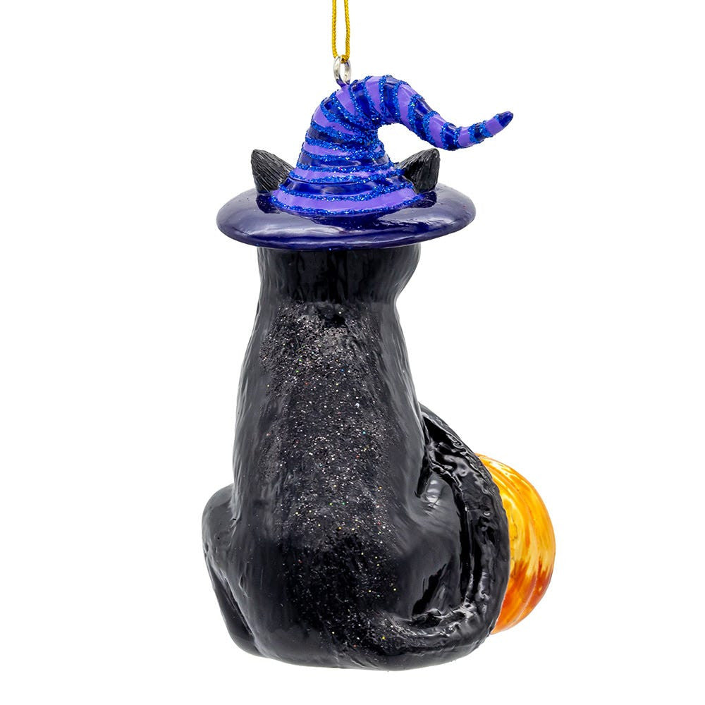 Noble Gems™ Glass Halloween Cat Ornament