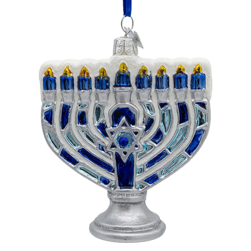 Noble Gems™ Glass Menorah Ornament