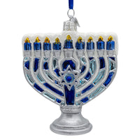 Noble Gems™ Glass Menorah Ornament