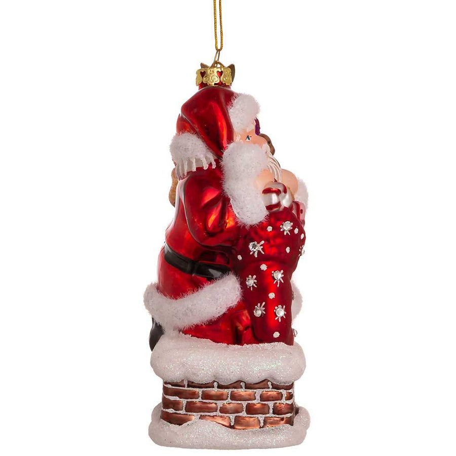 Noble Gems™ Glass Santa With Chimney Ornament With Swarovski® Elements