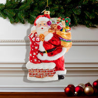 Noble Gems™ Glass Santa With Chimney Ornament With Swarovski® Elements