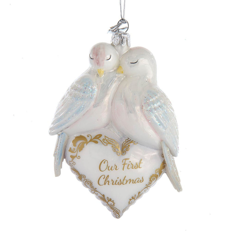 Noble Gems™ Glass "Our First Christmas" Doves Ornament