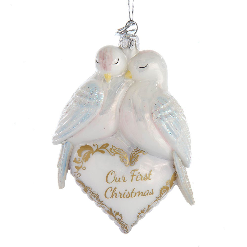 Noble Gems™ Glass "Our First Christmas" Doves Ornament