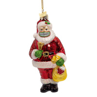Noble Gems™ Glass Santa With Mask Ornament