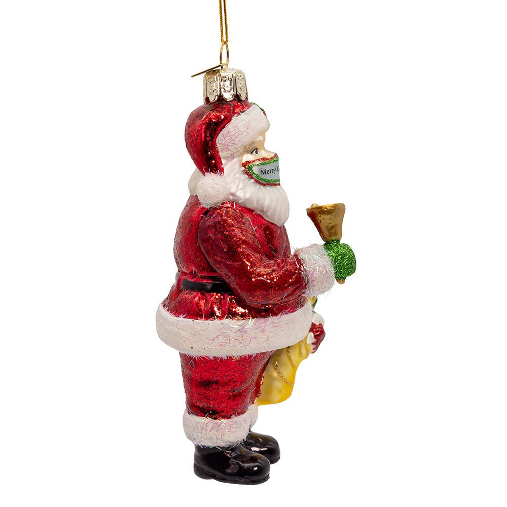 Noble Gems™ Glass Santa With Mask Ornament