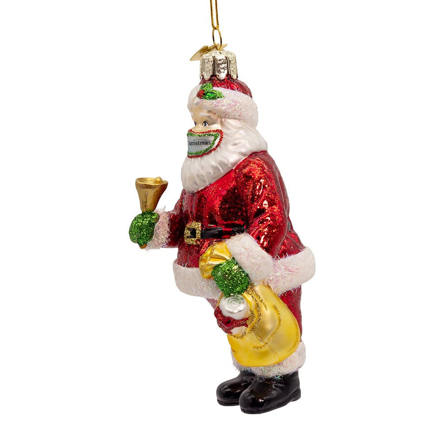 Noble Gems™ Glass Santa With Mask Ornament
