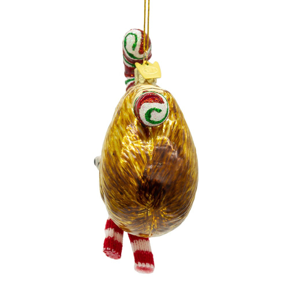Noble Gems™ Glass Sloth With Candy Cane Ornament