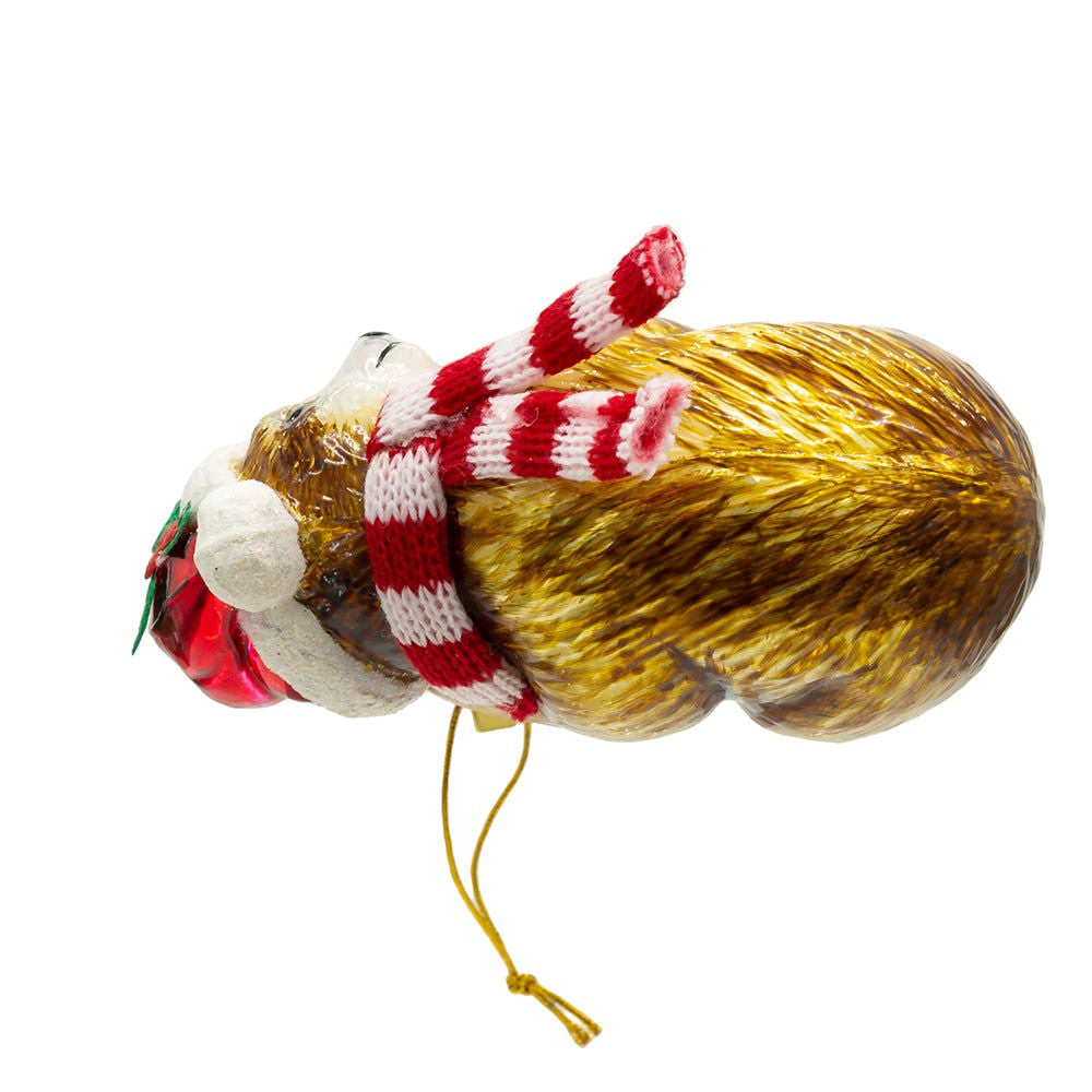Noble Gems™ Glass Sloth With Candy Cane Ornament