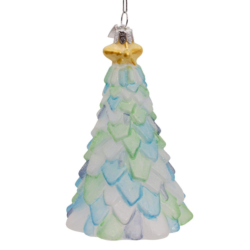Noble Gems™ Glass Sea Glass Christmas Tree Ornament