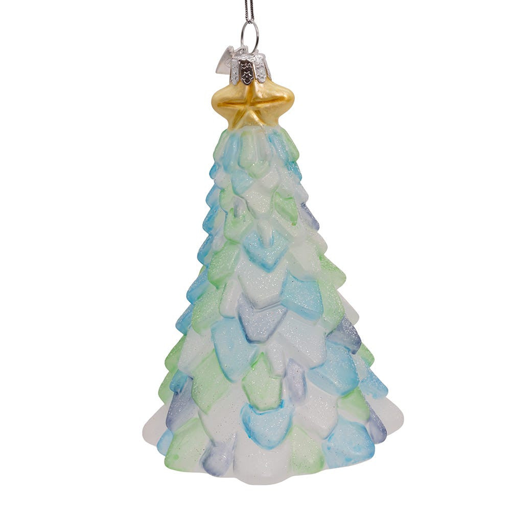 Noble Gems™ Glass Sea Glass Christmas Tree Ornament