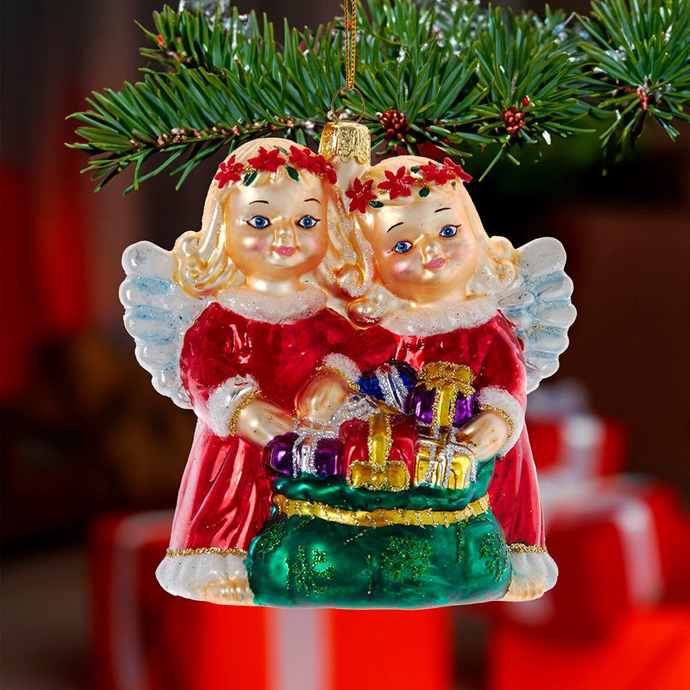 Noble Gems™ Glass Angels With Gifts Ornaments