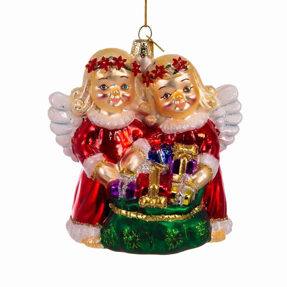 Noble Gems™ Glass Angels With Gifts Ornaments