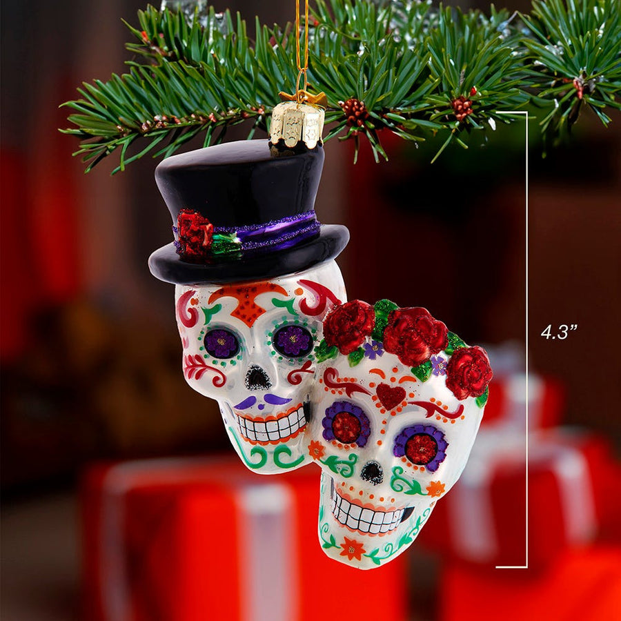 Noble Gems™ Glass Day Of The Dead Couple Ornament
