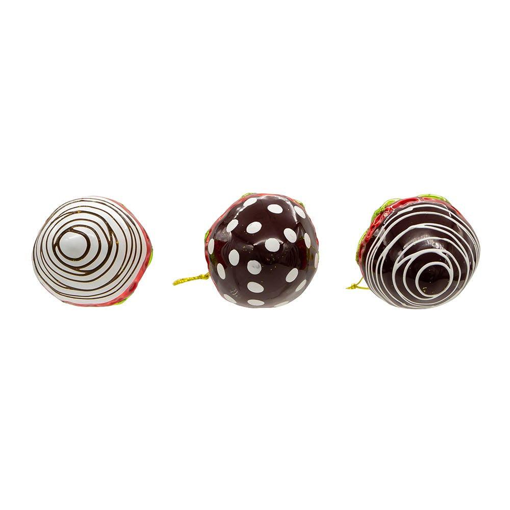 Noble Gems™ Glass Chocolate Strawberry Ornaments
