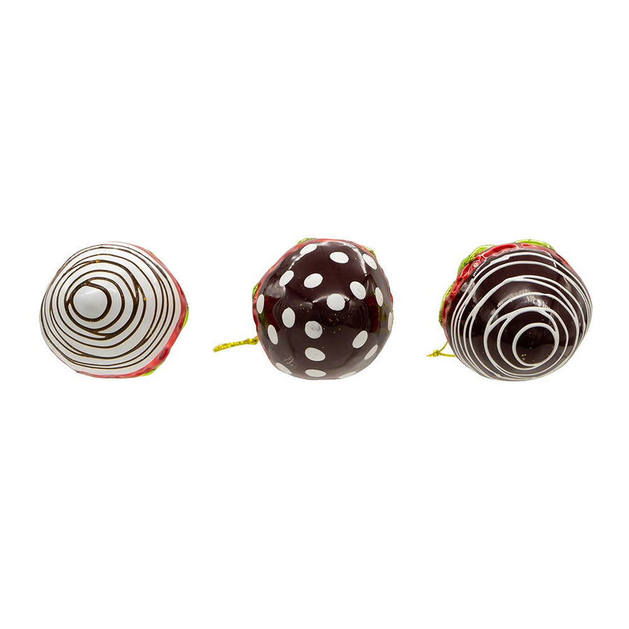 Noble Gems™ Glass Chocolate Strawberry Ornaments