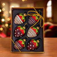 Noble Gems™ Glass Chocolate Strawberry Ornaments
