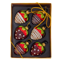 Noble Gems™ Glass Chocolate Strawberry Ornaments