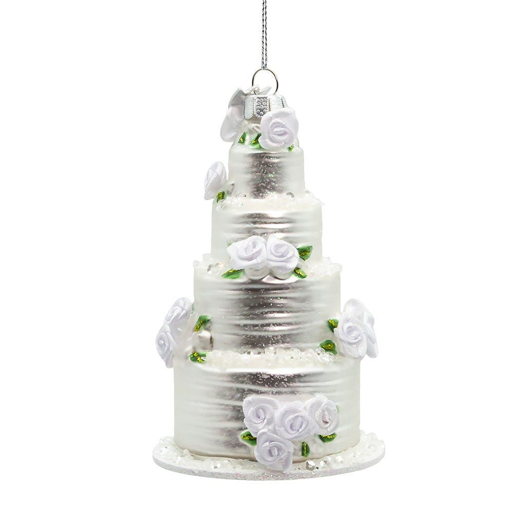 Noble Gems™ Glass Four Tier Wedding Cake Ornament