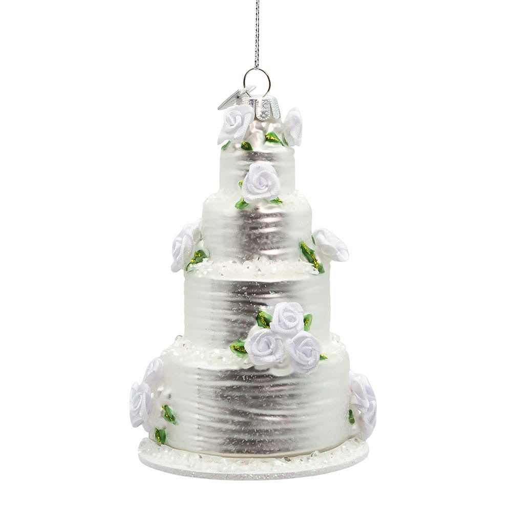 Noble Gems™ Glass Four Tier Wedding Cake Ornament