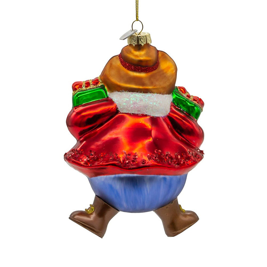 Noble Gems™ Glass Western Santa Ornament