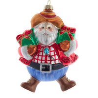 Noble Gems™ Glass Western Santa Ornament