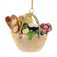 Noble Gems™ Glass Basket With Bread Ornament
