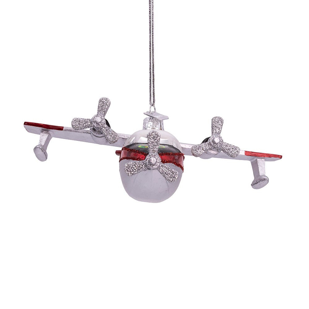 Noble Gems™ Glass Christmas Sea Plane Ornament