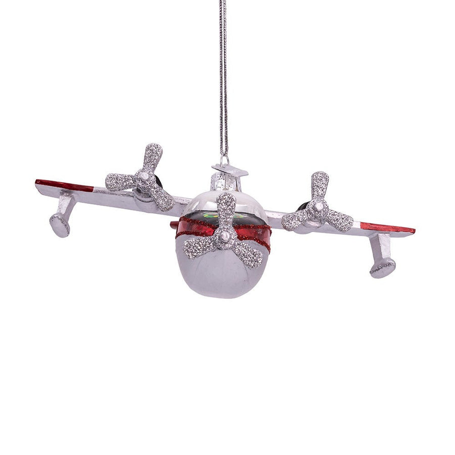 Noble Gems™ Glass Christmas Sea Plane Ornament