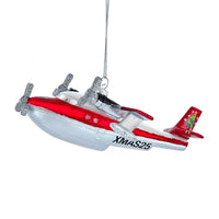 Noble Gems™ Glass Christmas Sea Plane Ornament