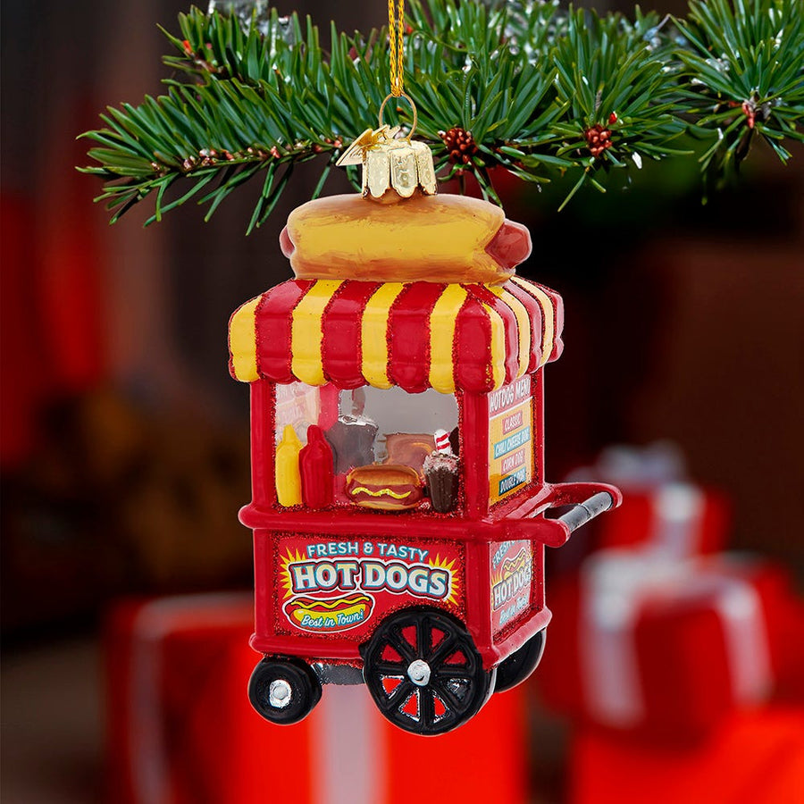 Noble Gems™ Glass Hot Dog Cart Ornament