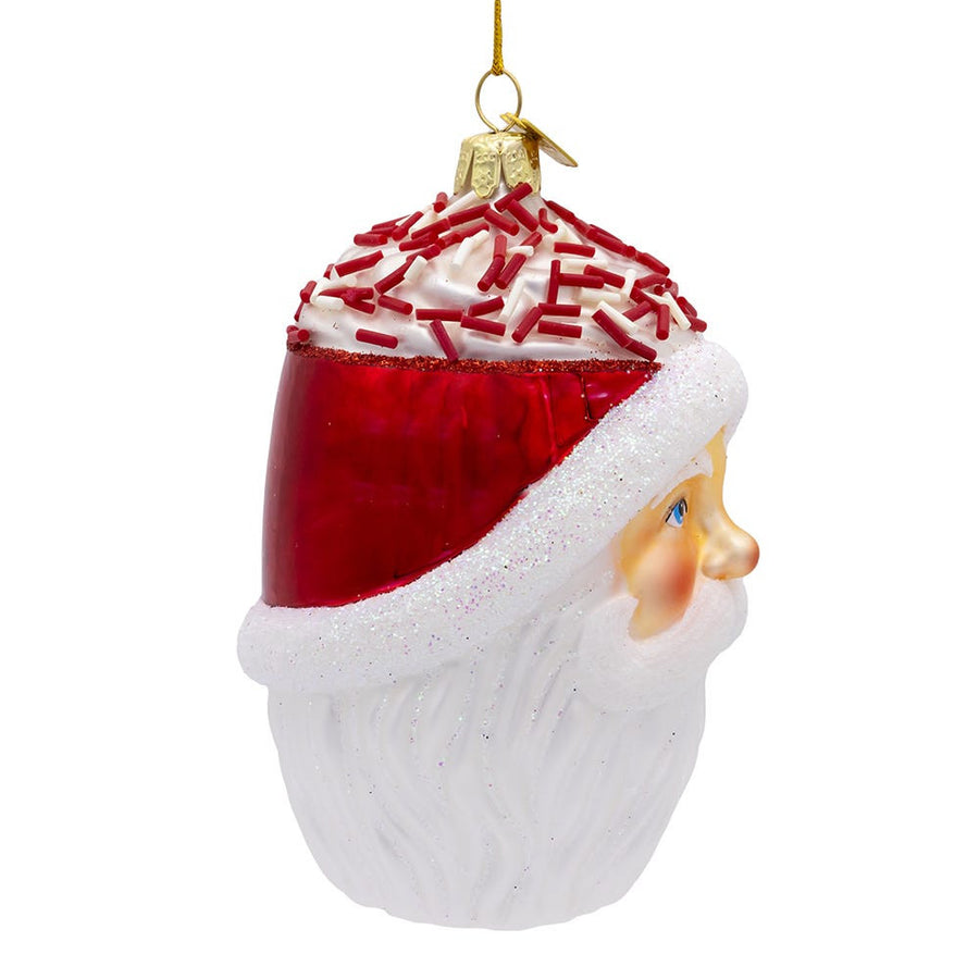 Noble Gems™ Glass Santa Mug Ornament