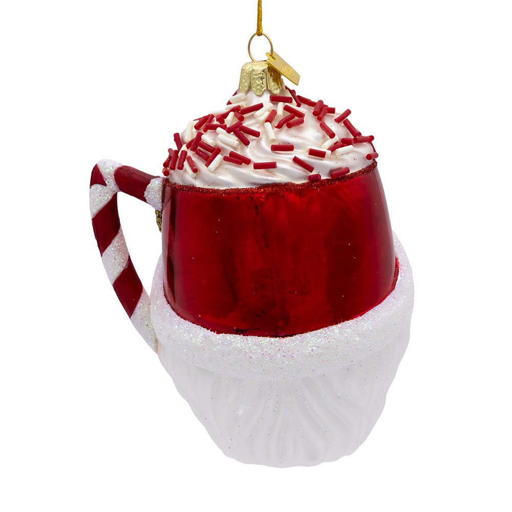 Noble Gems™ Glass Santa Mug Ornament