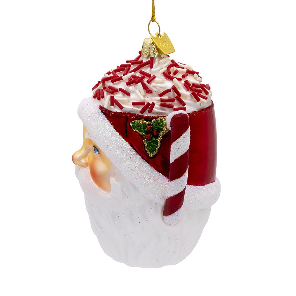 Noble Gems™ Glass Santa Mug Ornament