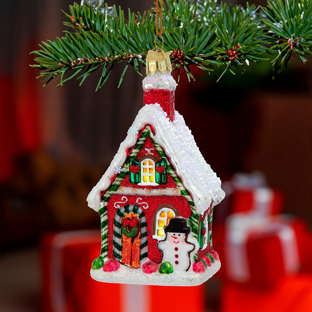 Noble Gems™ Glass Gingerbread House Ornament