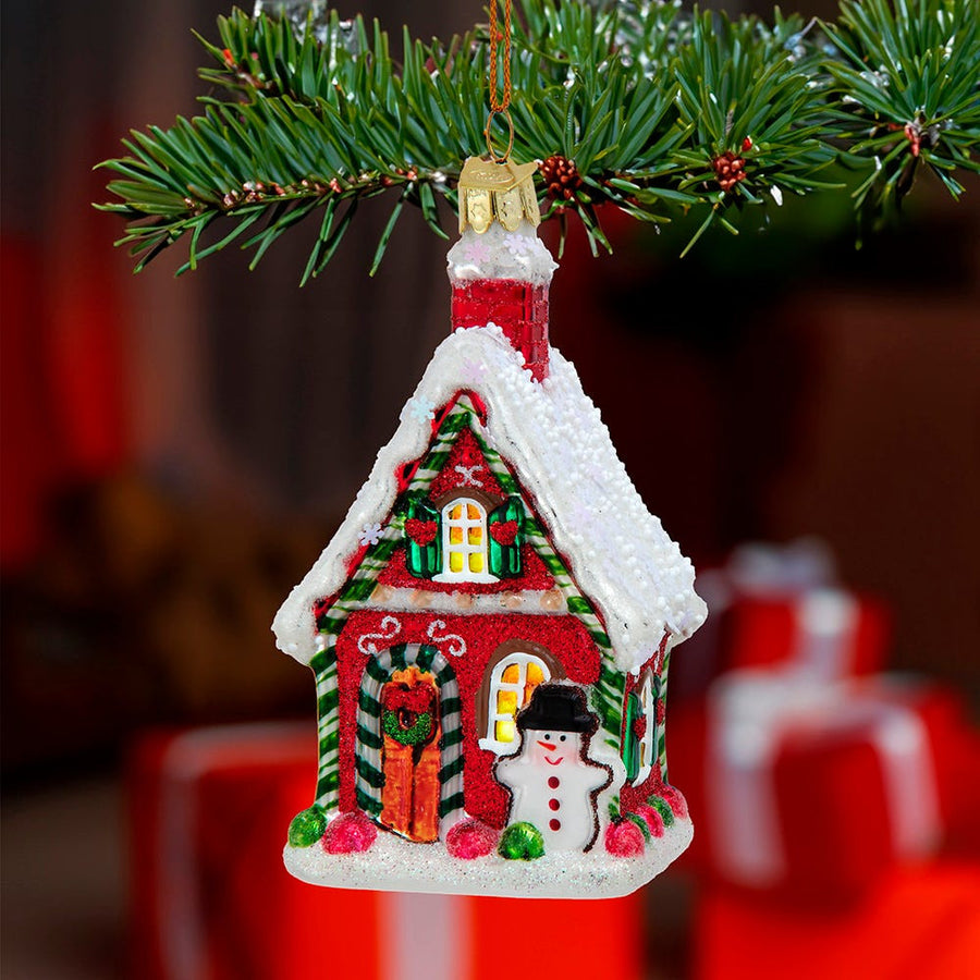 Noble Gems™ Glass Gingerbread House Ornament