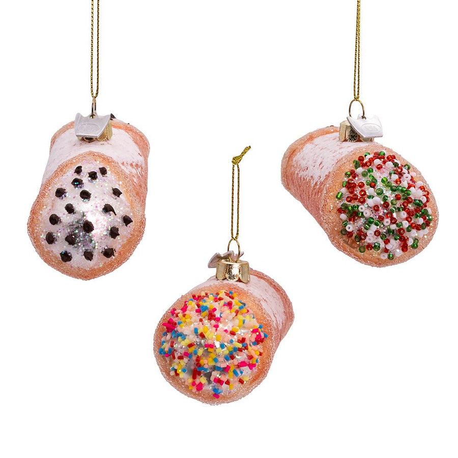Noble Gems™ Glass Cannoli Ornaments