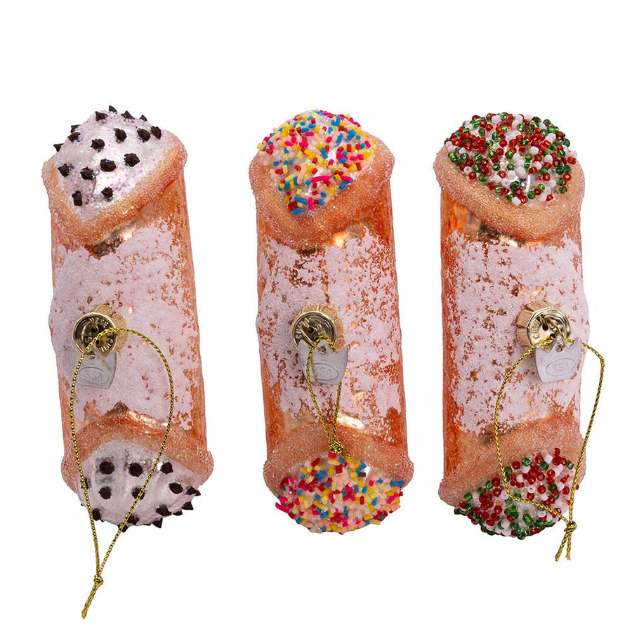 Noble Gems™ Glass Cannoli Ornaments