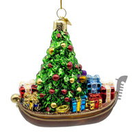 Noble Gems™ Glass Venetian Santa Ornament