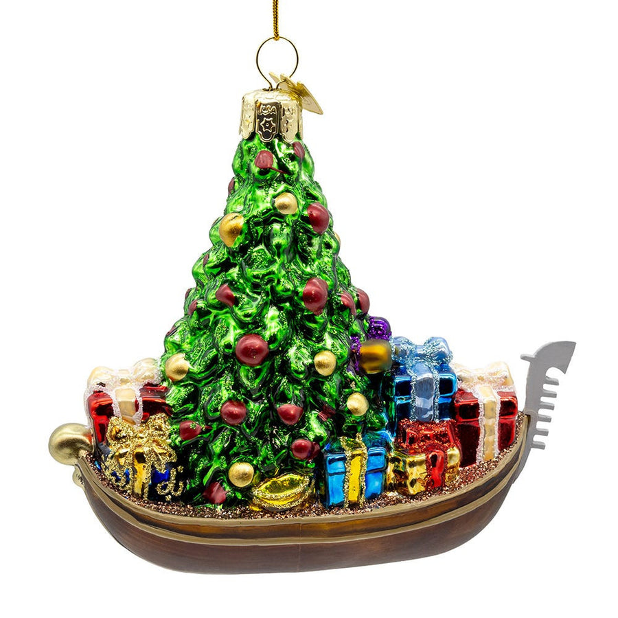 Noble Gems™ Glass Venetian Santa Ornament