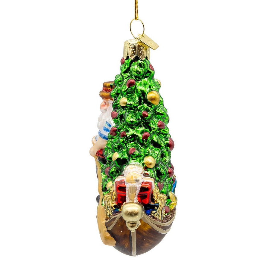 Noble Gems™ Glass Venetian Santa Ornament