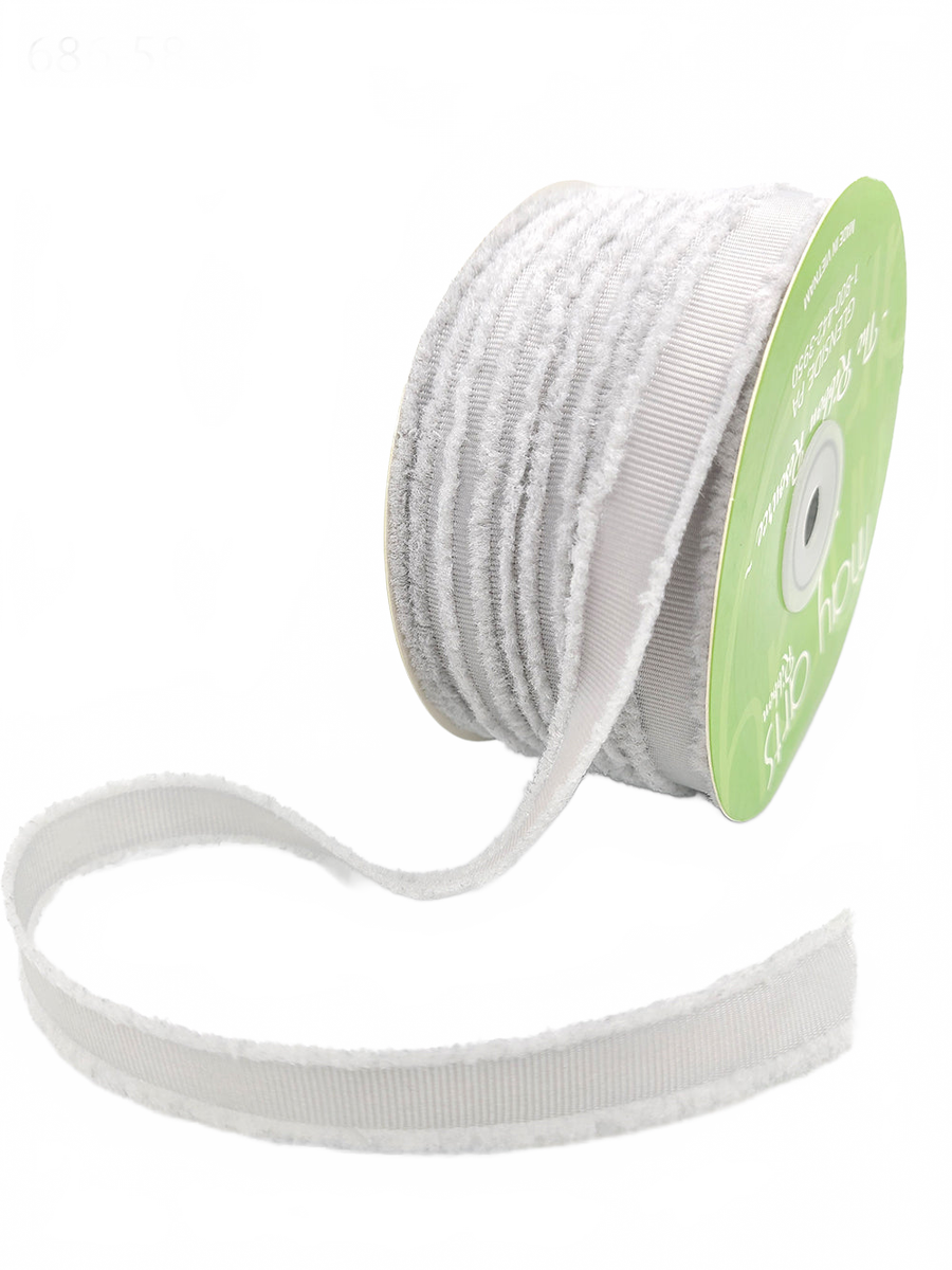 ~ 5/8″ Fuzzy Grey Grosgrain Ribbon