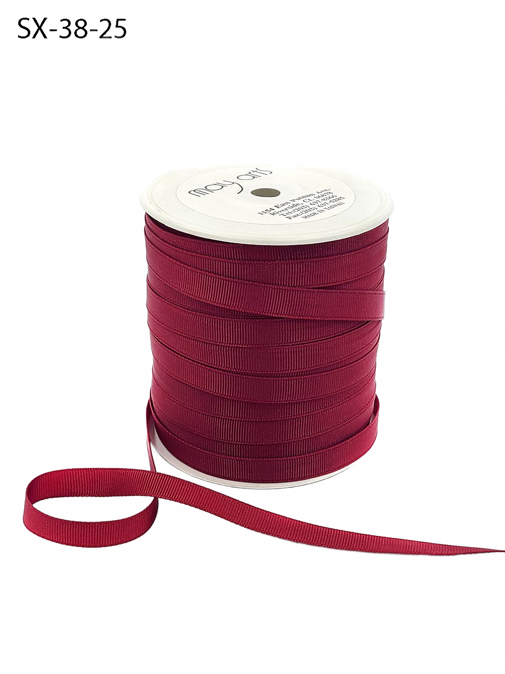 3/8 Inch Heavy-Weight (Higher Thread Count) Classic Burgundy Grosgrain Ribbon With Woven Edge