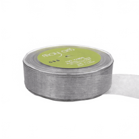 1 Inch Soft Shimmer Pewter Sheer Ribbon With Cut Edge