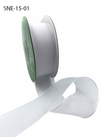 1.5 Inch Soft White Sheer Ribbon With Thin Solid Edge