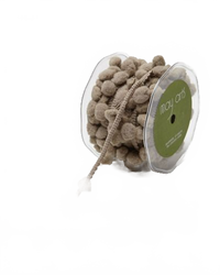 1/2 Inch Large Pom Pom String Gray Ribbon